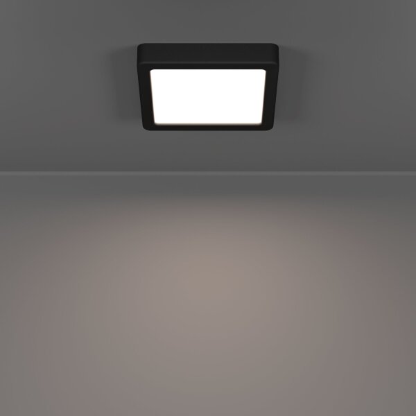 Eglo 901328 - Plafonieră LED FUEVA pentru baie, 7W, 230V, 15x15 cm, IP44, neagră