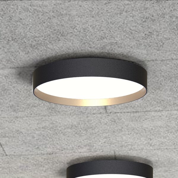 LOOM DESIGN Plafonieră LED Lucia negru/color auriu Ø 45 cm, reglabil, Negru, Camera de zi / sufragerie, Metal, Modern