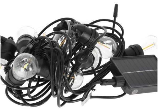 Ghirlandă solară LED dimabilă STARLIGHT NEO 10xE27/3,7V 2700K IP54 1200 mAh 11,5m + telecomandă