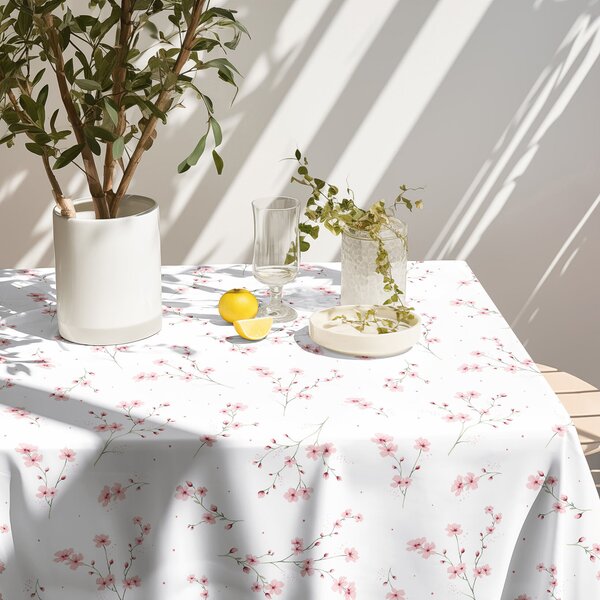 Goldea față de masă 100% bumbac - sakura înflorită 80 x 80 cm