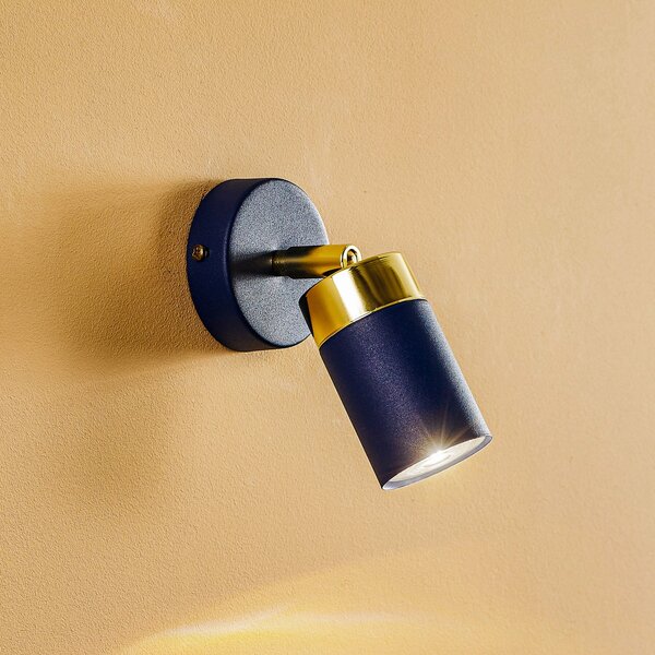 Eko-Light Spot de perete Joker, 1 bec, albastru-auriu, reglabil, Albastru, Camera de zi / sufragerie, Metal