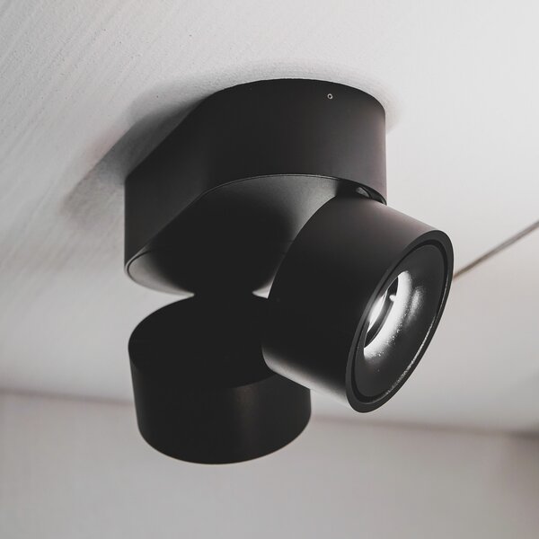 LOOM DESIGN Aim LED spot de plafon 2 becuri negru, reglabil, Negru, Camera de zi / sufragerie, Metal, Modern, Plafon cu flacără multiplă