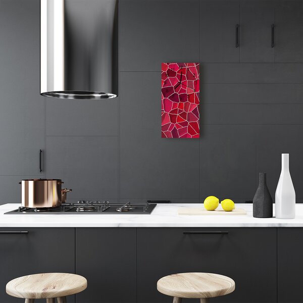 Ceas de perete din sticla vertical Grafică model red
