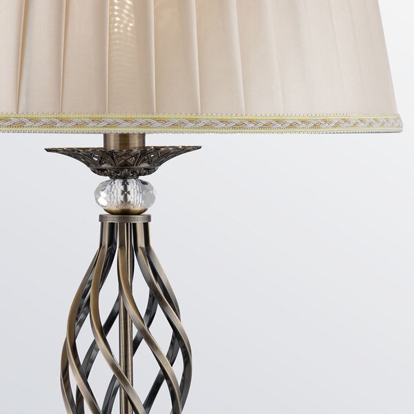 Maytoni Grace lampă de podea 1 bec alamă/bej, Bronz / Alamă Veche, Camera de zi / sufragerie, Metal, Casă de țară / Rustic