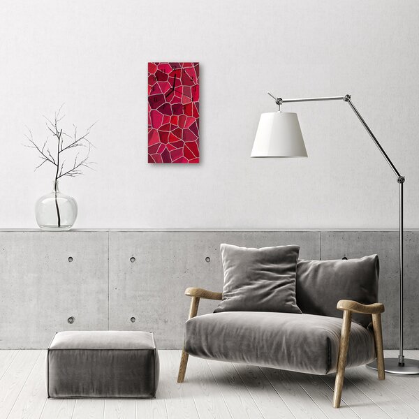 Ceas de perete din sticla vertical Grafică model red