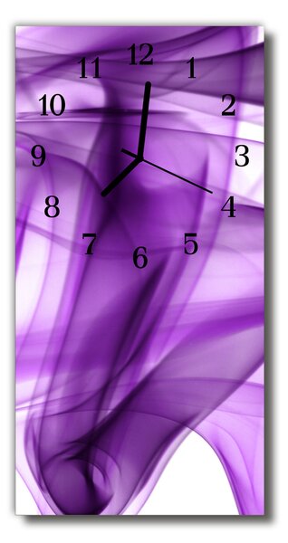 Ceas de perete din sticla vertical Fum art purple