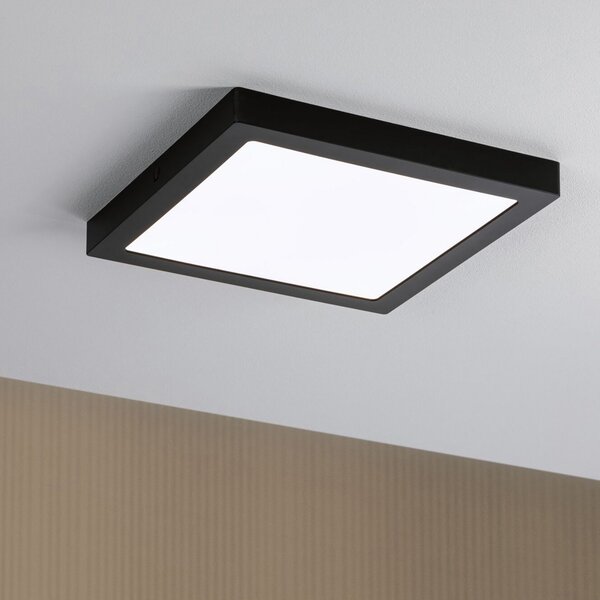 Paulmann Abia panou LED 4.000K ungh. 30cm negru, Negru, Camera de zi / sufragerie, Plastic, Modern