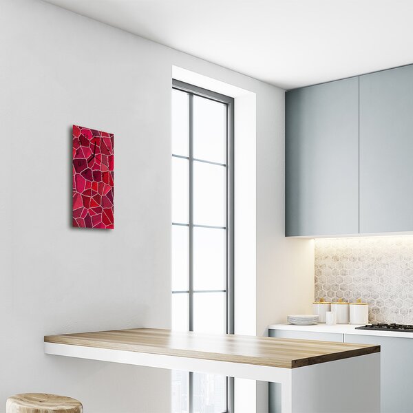 Ceas de perete din sticla vertical Grafică model red