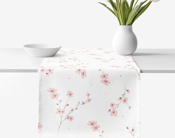 Goldea napron de masă 100% bumbac - sakura înflorită 20x140 cm