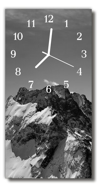 Ceas de perete din sticla vertical Peisaje munte vârf gri