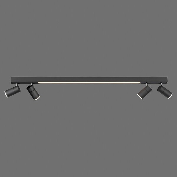 PURE Plafonieră LED Lines, 120 cm, antracit, telecomandă, reglabil, Negru, Camera de zi / sufragerie, Metal, Modern