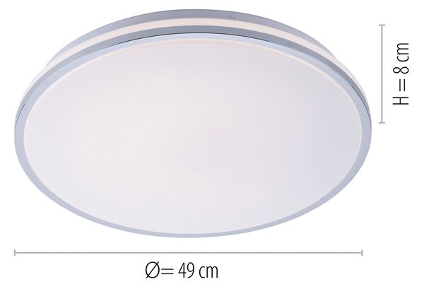 JUST LIGHT. GmbH Plafonieră cu LED Isabell, Ø 49 cm, Metalic, Baie, Plastic, Modern