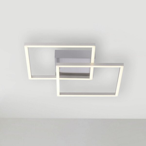 JUST LIGHT. GmbH Plafonieră LED Iven, oțel, 35,9x35,9cm, Metalic, Camera de zi / sufragerie, Metal, Modern, Plafon cu flacără multiplă