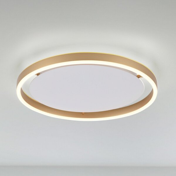 JUST LIGHT. GmbH Plafonieră LED Ritus, Ø 39.3cm alamă mată, reglabil, Bronz / Alamă Veche, Camera de zi / sufragerie, Metal, Modern