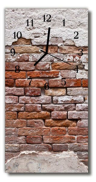 Ceas de perete din sticla vertical Perete de perete de cărămidă roșie
