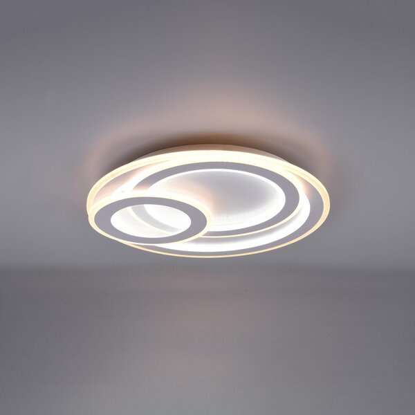 Trio Lighting Plafonieră cu LED Mita telecomandă, CCT, rotundă, reglabil, Alb, Camera de zi / sufragerie, Metal, Modern