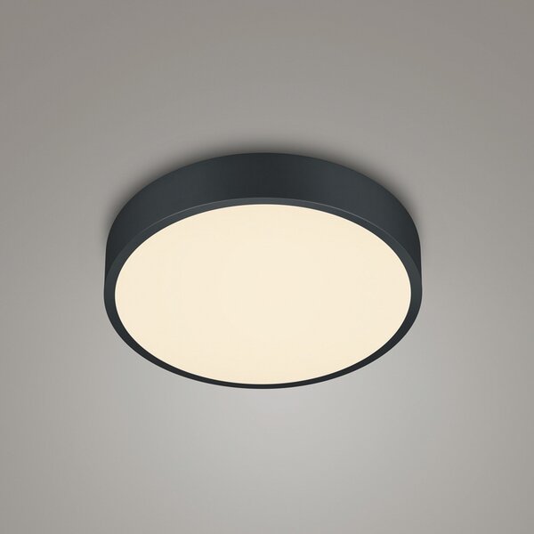 Trio Lighting Plafonieră cu LED Waco, CCT, Ø 31 cm, negru mat, reglabil, Negru, Camera de zi / sufragerie, Metal