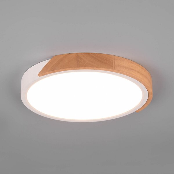 Reality Leuchten Jano plafonieră LED, Ø 31.5 cm, 3.000K, albă, reglabil, Alb, Camera de zi / sufragerie, Plastic, Modern
