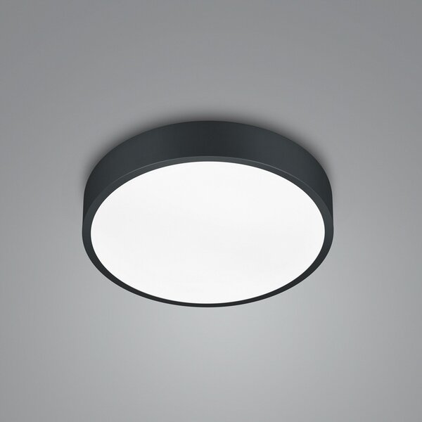 Trio Lighting Plafonieră cu LED Waco, CCT, Ø 31 cm, negru mat, reglabil, Negru, Camera de zi / sufragerie, Metal