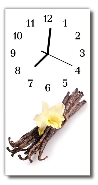 Ceas de perete din sticla vertical Imprimare color vanilie bucătărie