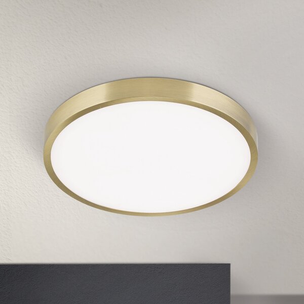 ORION Plafonieră Bully LED cu aspect patinat, Ø 28 cm, Auriu / Alamă, Camera de zi / sufragerie, Metal, Modern
