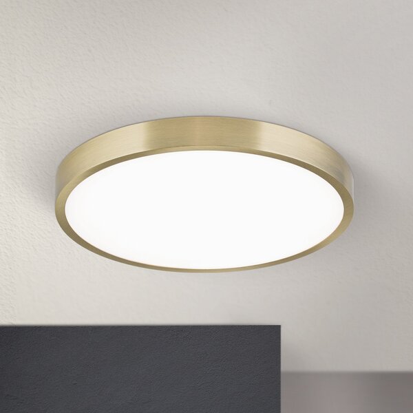 ORION Plafonieră Bully LED cu aspect patinat, Ø 28 cm, Auriu / Alamă, Camera de zi / sufragerie, Metal, Modern