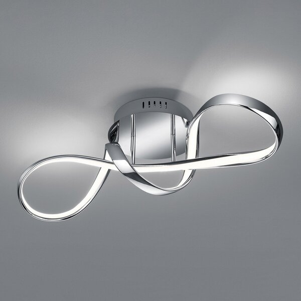 Reality Leuchten Plafonieră LED Perugia cu Switch-dimmer, crom, reglabil, Metalic, Hol, Metal, Modern