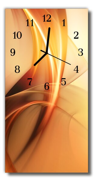 Ceas de perete din sticla vertical Grafică portocaliu abstractizare