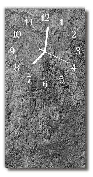 Ceas de perete din sticla vertical Perete de beton gri