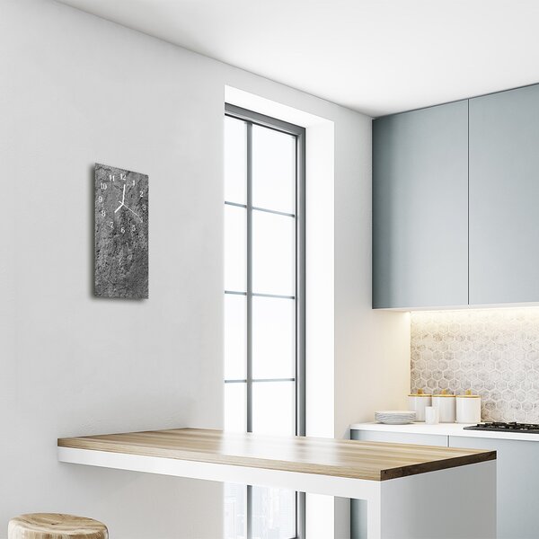 Ceas de perete din sticla vertical Perete de beton gri