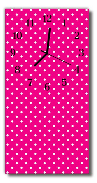 Ceas de perete din sticla vertical Art dots puncte roz