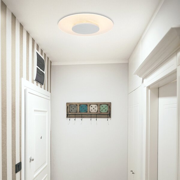 Steinhauer Plafonieră cu LED Lido, alb, Ø 36cm, reglabil, Alb, Camera de zi / sufragerie, Metal, Modern