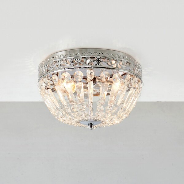 Markslöjd Etienne plafonieră cristale sticlă Ø 25cm crom, reglabil, Metalic, Camera de zi / sufragerie, Cristal