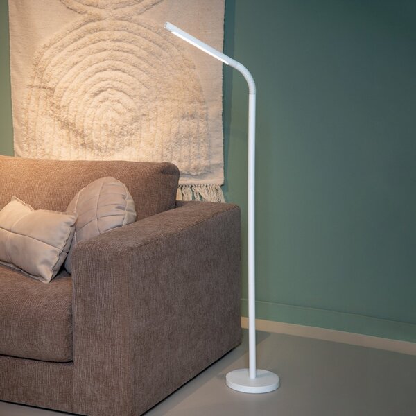 Lucide Lampadar LED reîncărcabil Gilly, alb, reglabil, Alb, Camera de zi / sufragerie, Metal, Modern