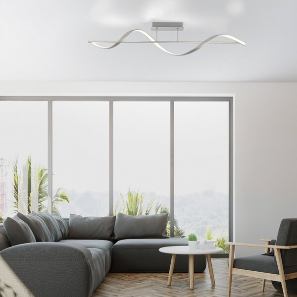 Q-Smart-Home Paul Neuhaus Q-Swing plafonieră LED, oțel, reglabil, Metalic, Camera de zi / sufragerie, Metal, Modern