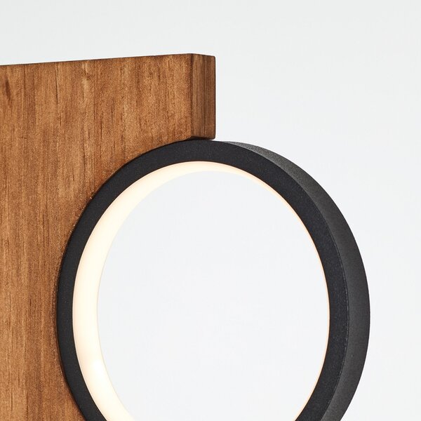 Brilliant Cheesy lampadar LED din lemn, 3 becuri, Lemn, Camera de zi / sufragerie, Lemn