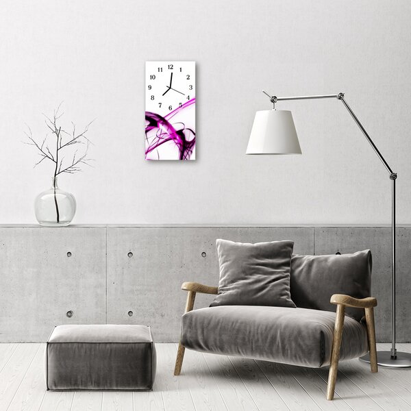 Ceas de perete din sticla vertical Linii de culoare art abstractizare