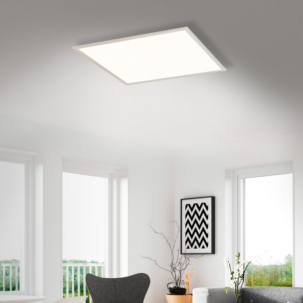 Briloner Simple panou LED alb, ultraplat, 59,5x59,5 cm, Alb, Camera de zi / sufragerie, Plastic, Modern
