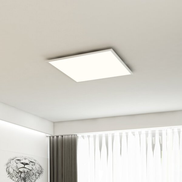 Briloner Simple panou LED alb, ultraplat, 59,5x59,5 cm, Alb, Camera de zi / sufragerie, Plastic, Modern