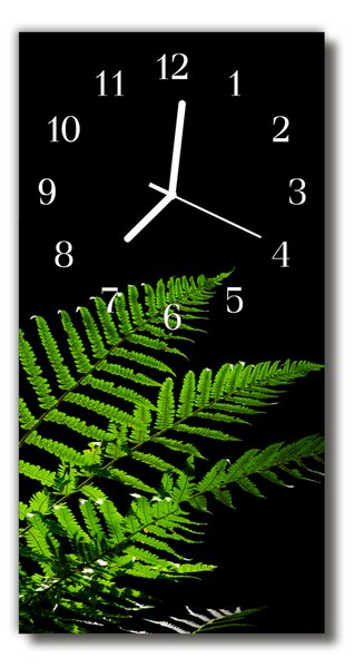 Ceas de perete din sticla vertical Natura fern culoarea naturii
