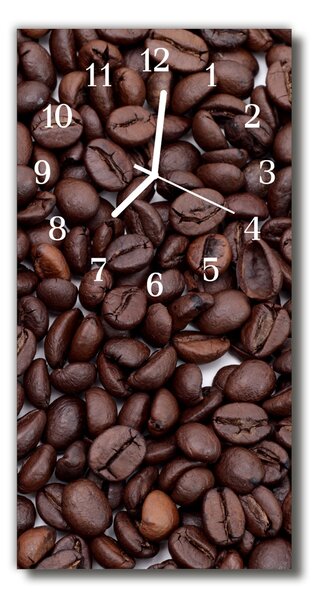Ceas de perete din sticla vertical Bucătărie boabe de cafea maro