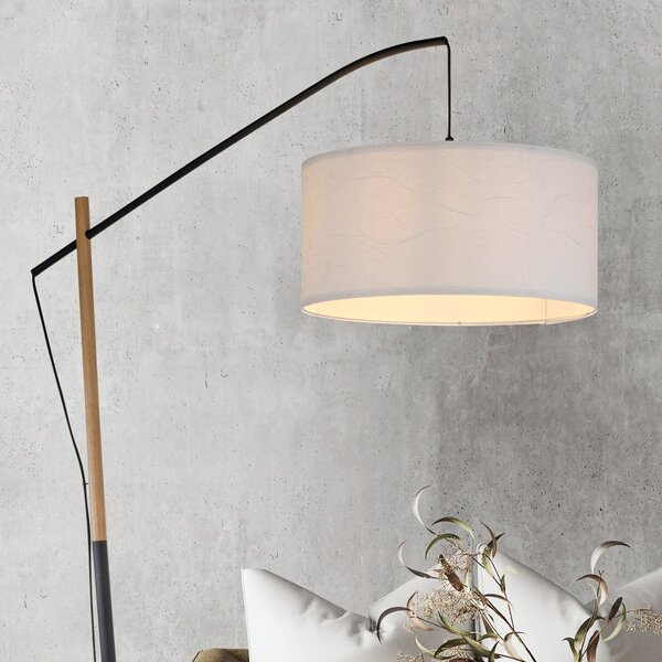 JUST LIGHT. GmbH Lampă de podea Sofie verde cu abajur din hârtie, Alb, Camera de zi / sufragerie, Metal, Modern, Proiector suspendat