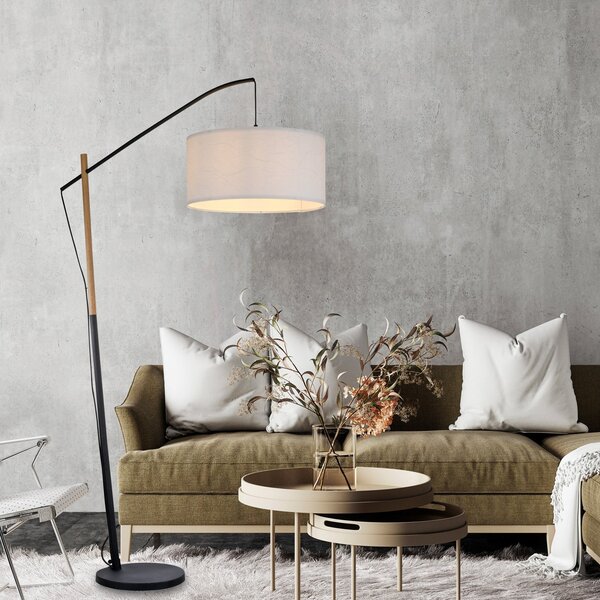 JUST LIGHT. GmbH Lampă de podea Sofie verde cu abajur din hârtie, Alb, Camera de zi / sufragerie, Metal, Modern, Proiector suspendat
