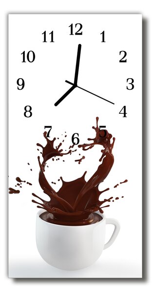 Ceas de perete din sticla vertical Culoare bucătărie cafea