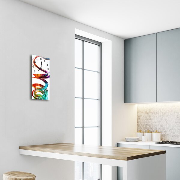 Ceas de perete din sticla vertical Culoare art spirală