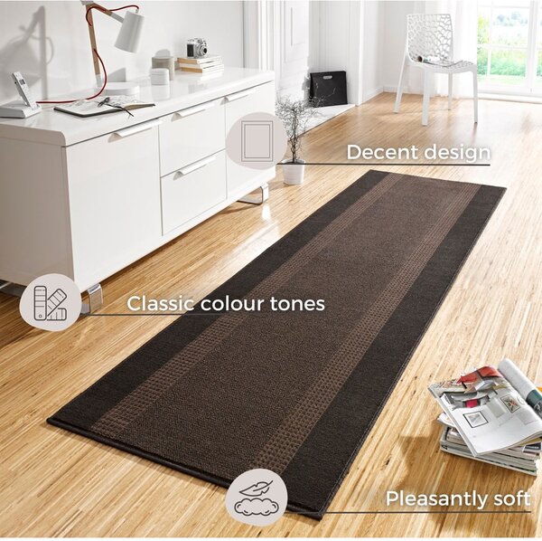 Covor tip traversă Hanse Home Basic, 80x300 cm, maro