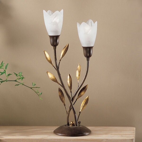 Kögl Lampă de masă CAMPANA blossom, Maro / Rugină, Camera de zi / sufragerie, Metal, Florentin