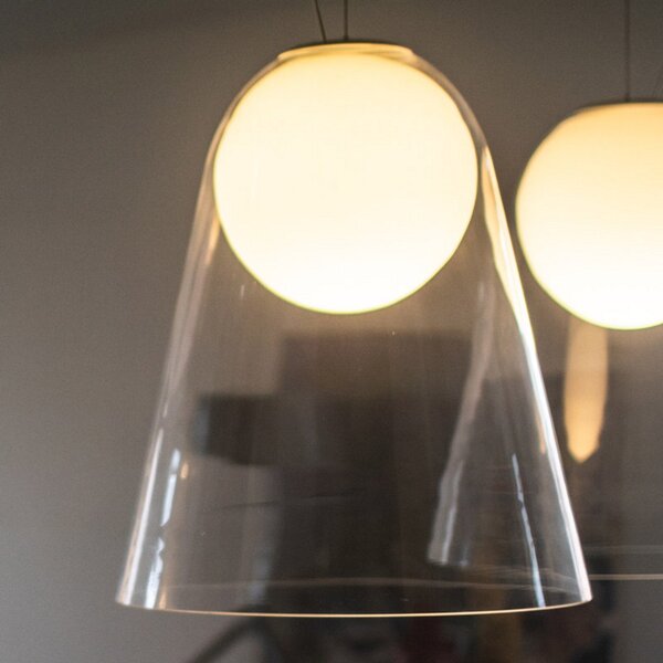 Foscarini Satellight lampă pendul LED, reglabil, Transparent, Camera de zi / sufragerie, Sticlă, Design