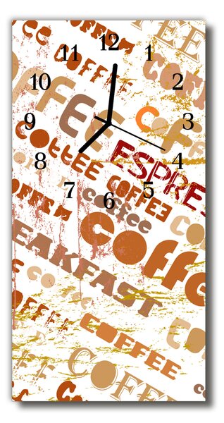Ceas de perete din sticla vertical Bej bucătărie cafea
