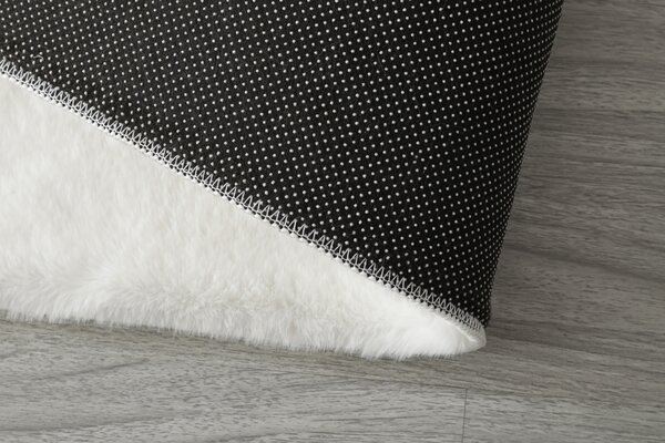 Covor Blanita Living Dormitor, Model LOP 060, Antiderapant Soft, Alb 50 x 80